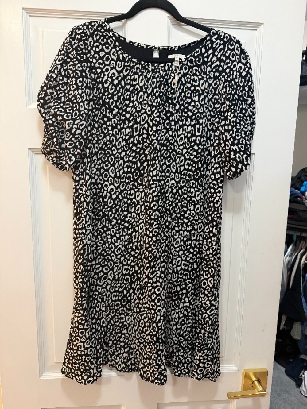 Joie Black & Ivory animal print dress - Medium